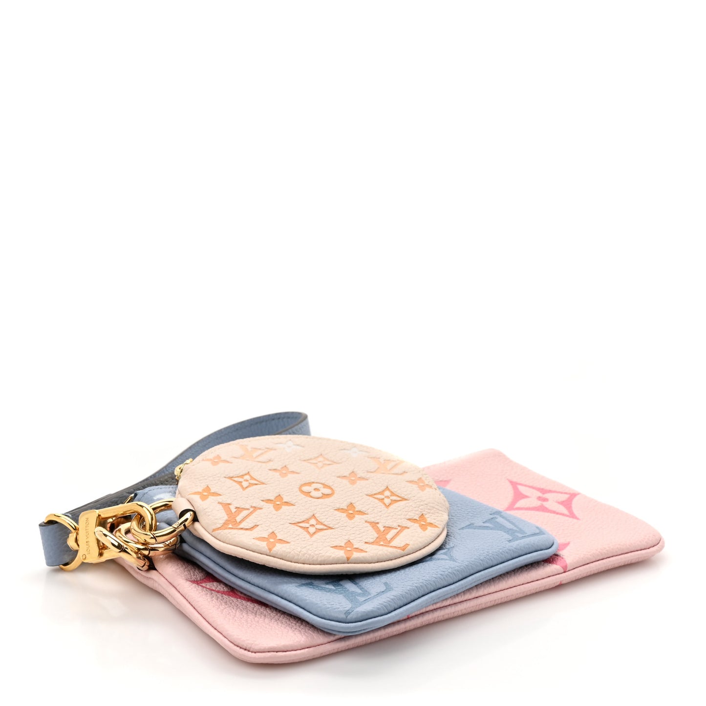 Empreinte Monogram Giant By The Pool Trio Pouch Rosebud Summer Blue Cream Saffron