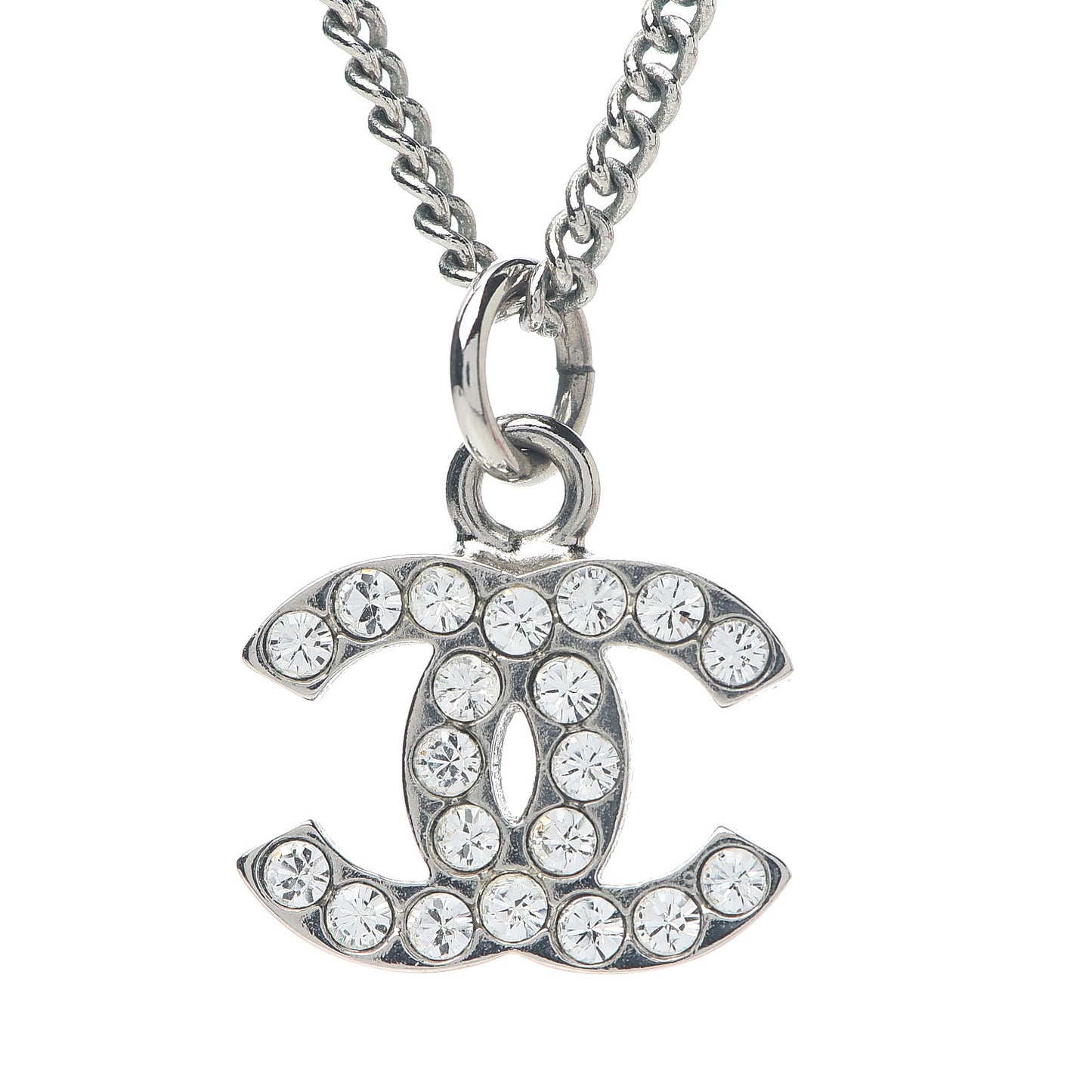 Crystal CC Necklace Silver