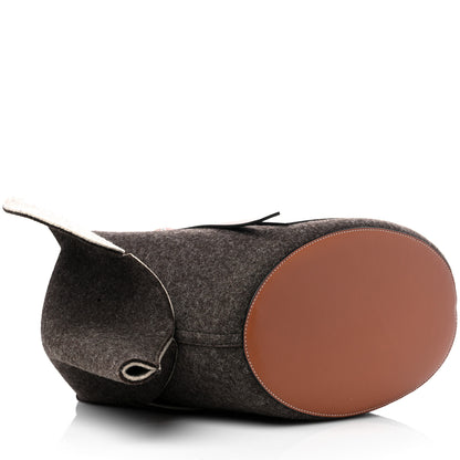 Loewe Calfskin Felt Elephant Basket Tote Brown Beige 4 of 8