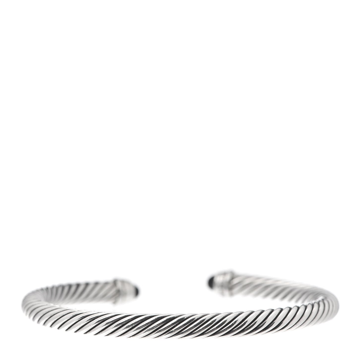 Sterling Silver Diamond Pave Black Onyx 5mm Cable Classics Bracelet