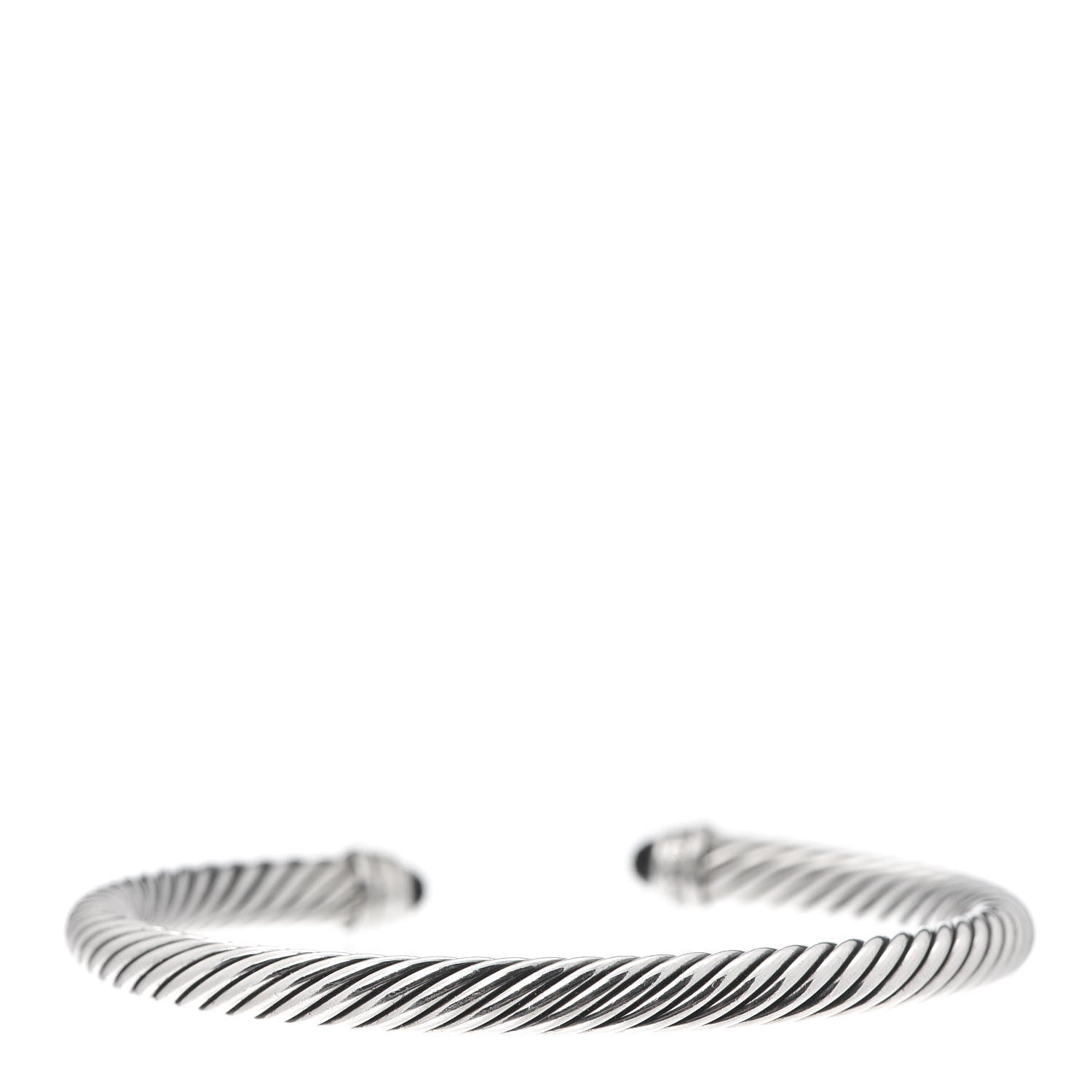David Yurman Sterling Silver Diamond Pave Black Onyx 5mm Cable Classics Bracelet 3 of 4