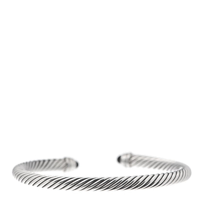 David Yurman Sterling Silver Diamond Pave Black Onyx 5mm Cable Classics Bracelet 3 of 4