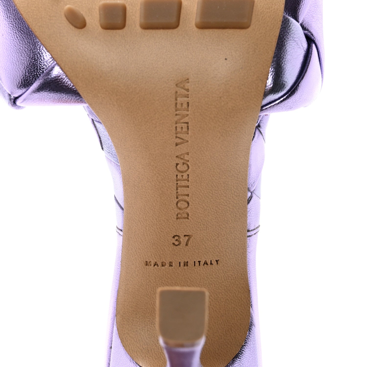 Bottega Veneta Metallic Nappa Maxi Intrecciato Lido Mule Sandals 37 Wisteria 6 of 10