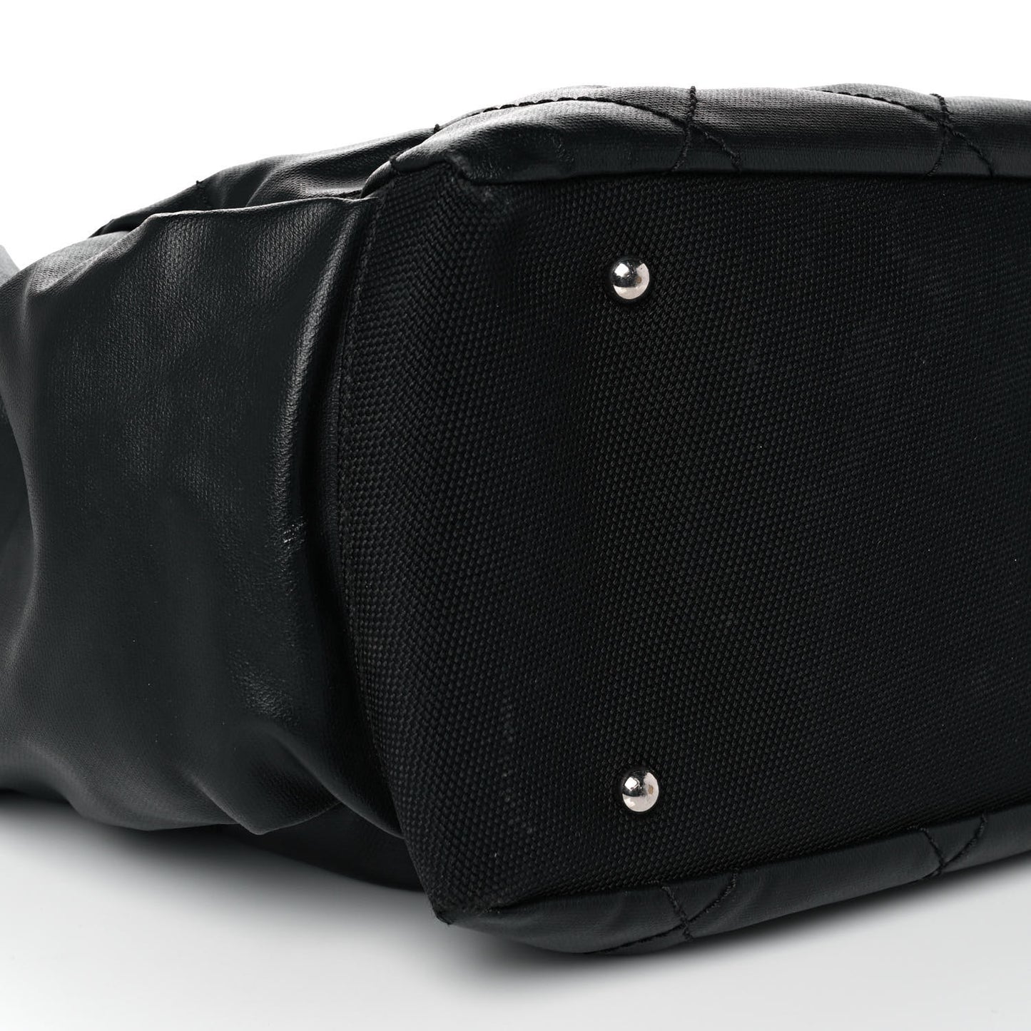 Coated Canvas Quilted Large Paris Biarritz Tote Black