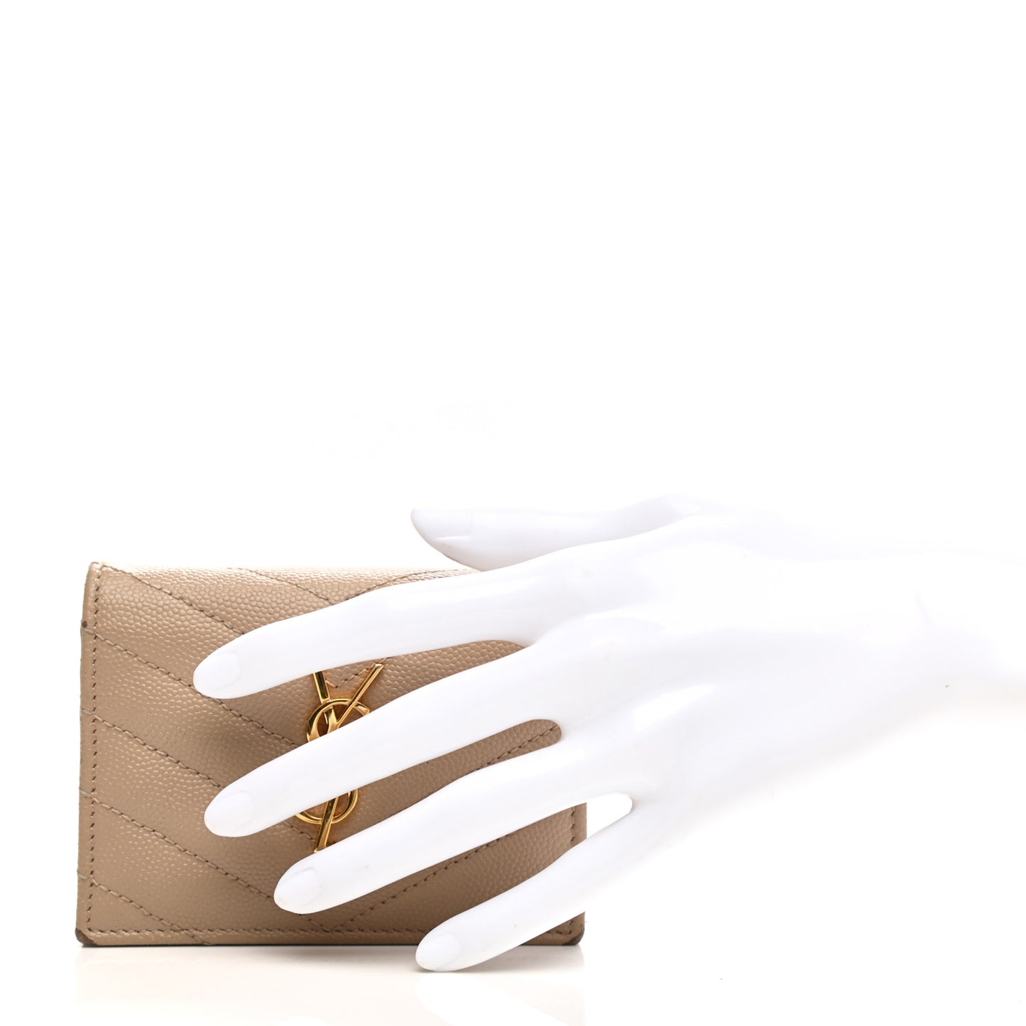 Grain De Poudre Matelasse Chevron Monogram Card Case Nude Powder