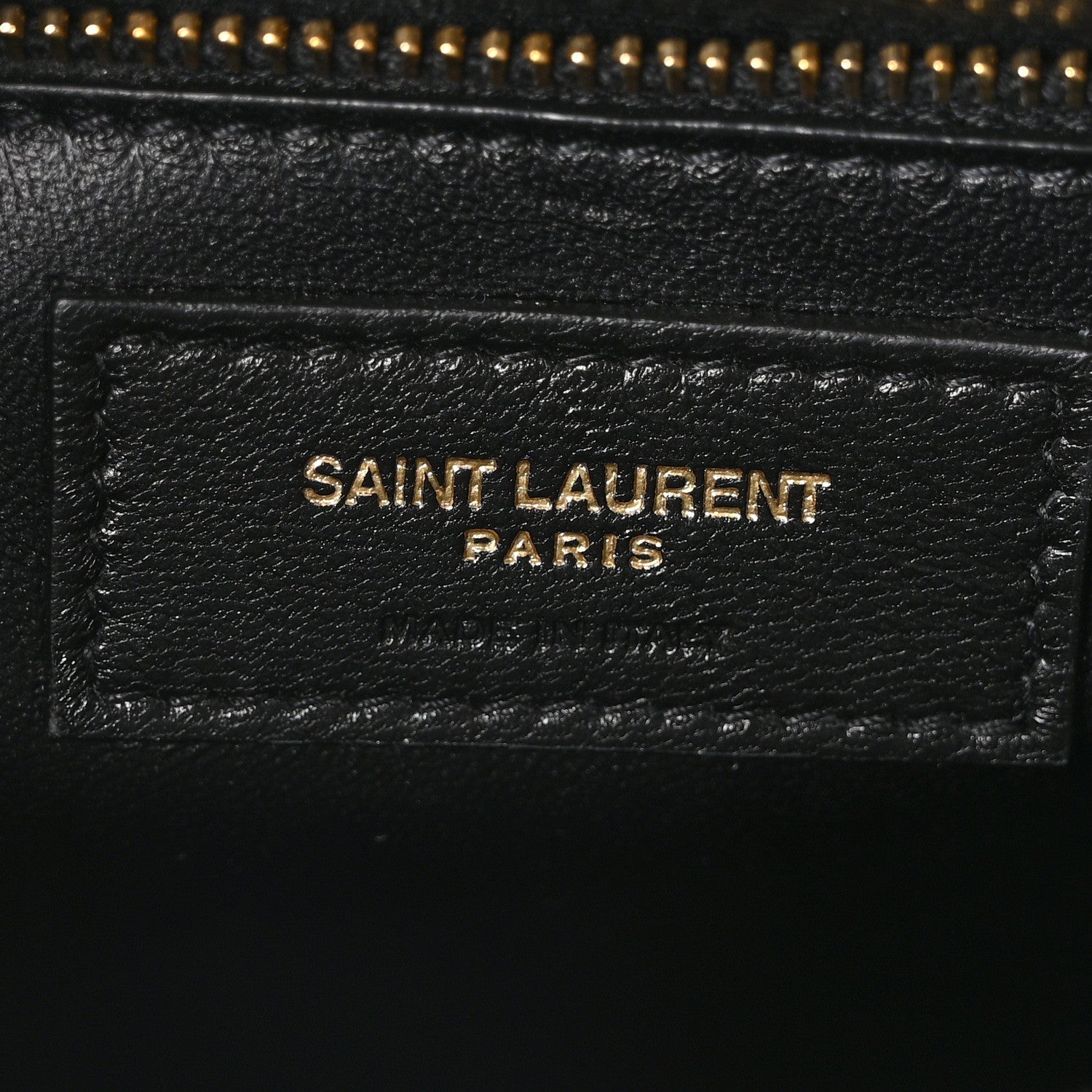 Saint Laurent Calfskin Crocodile Embossed Gaby Satchel Black 6 of 10