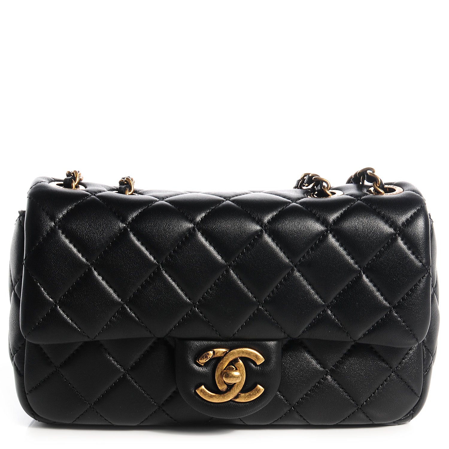 Chanel Lambskin Small Grocery By Flap Black 3 of 12