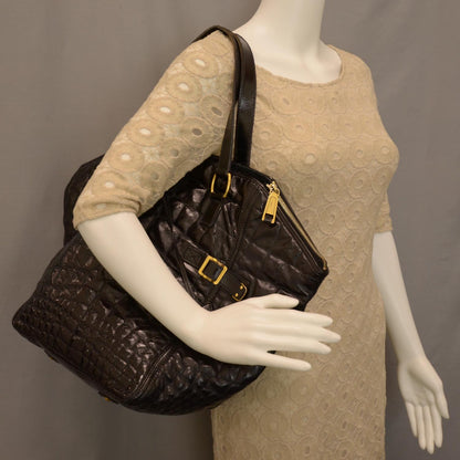 Saint Laurent Patent Croc Downtown Tote Black 2 of 7