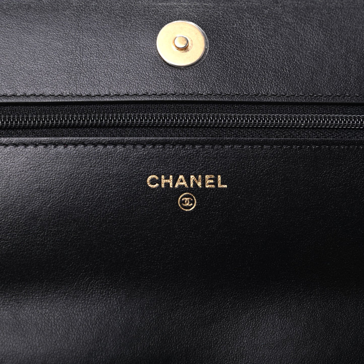 Fabric Printed Chanel 19 Wallet On Chain WOC Black Multicolor