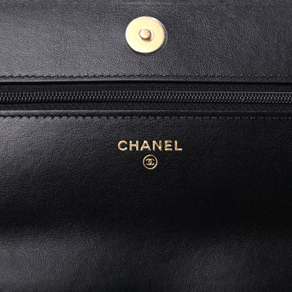 Chanel Fabric Printed Chanel 19 Wallet On Chain WOC Black Multicolor 6 of 10
