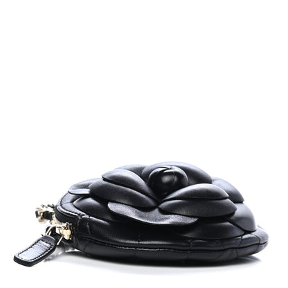 Chanel Lambskin Mini Camellia Bouquet Clutch With Chain Black 3 of 4
