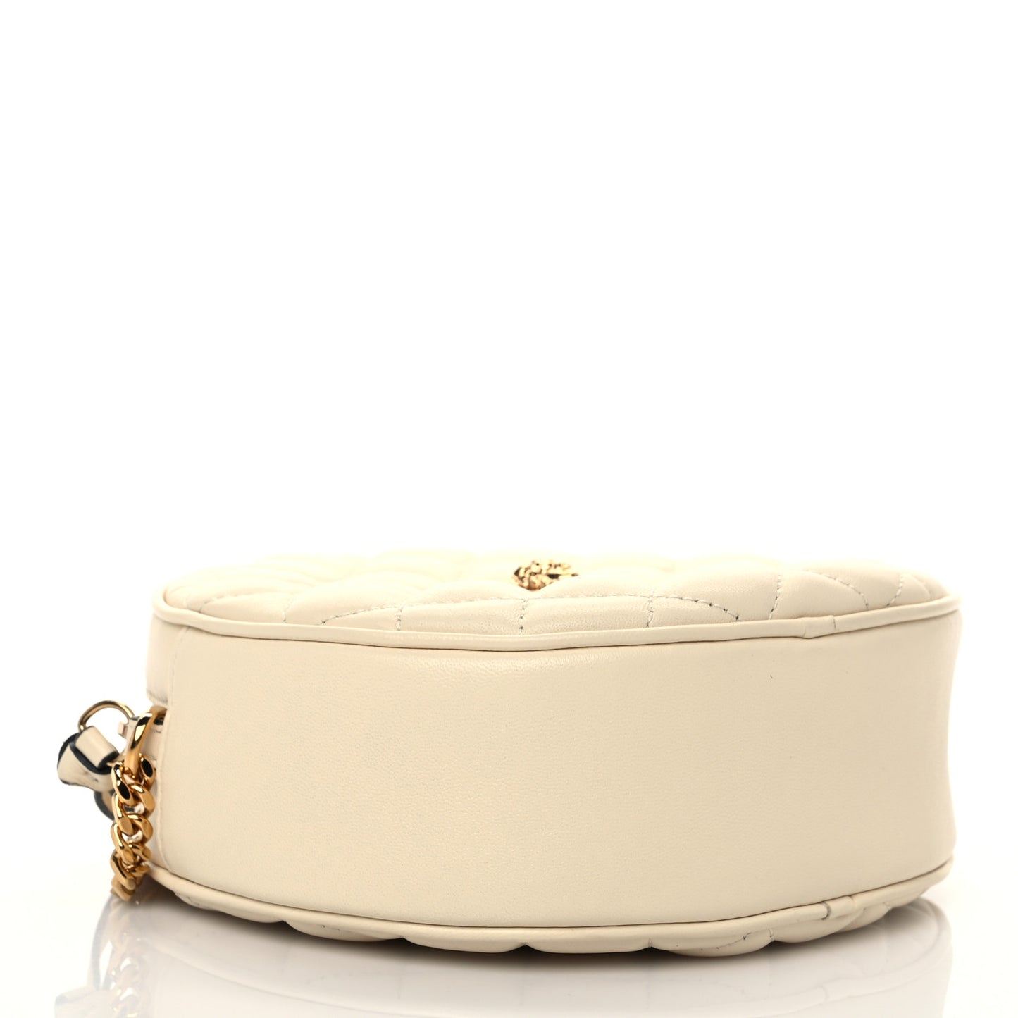 Nappa Quilted La Medusa Round Camera Bag White
