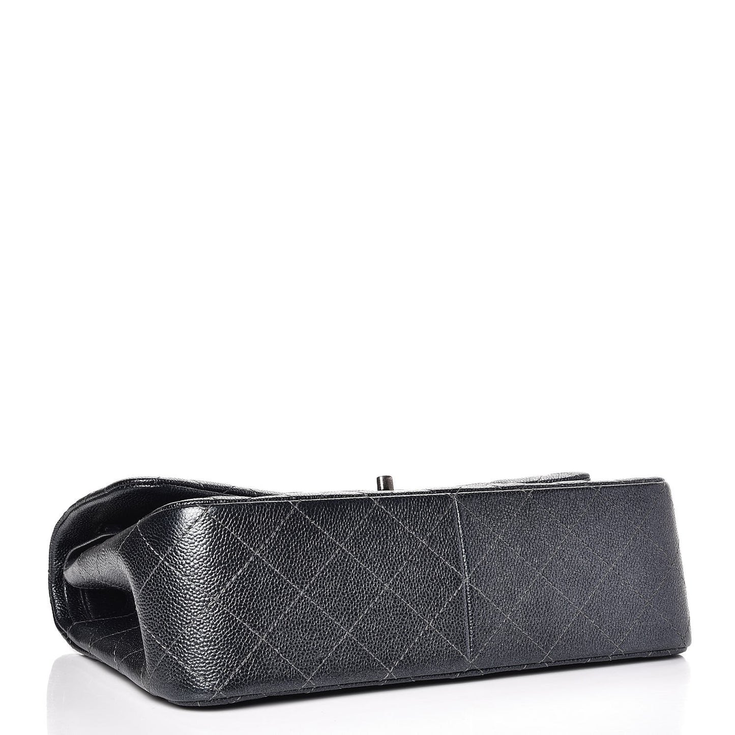 Pearly Caviar Quilted Jumbo Double Flap Grey