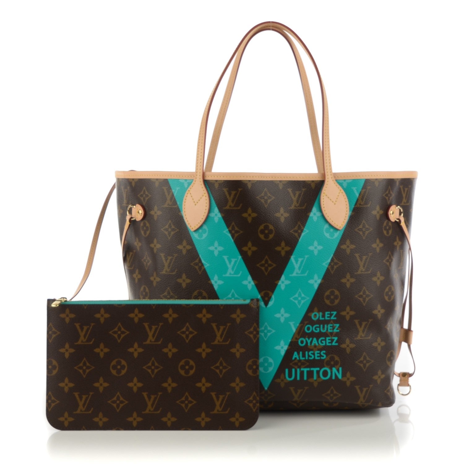 Louis Vuitton Monogram V Neverfull MM Turquoise 1 of 10