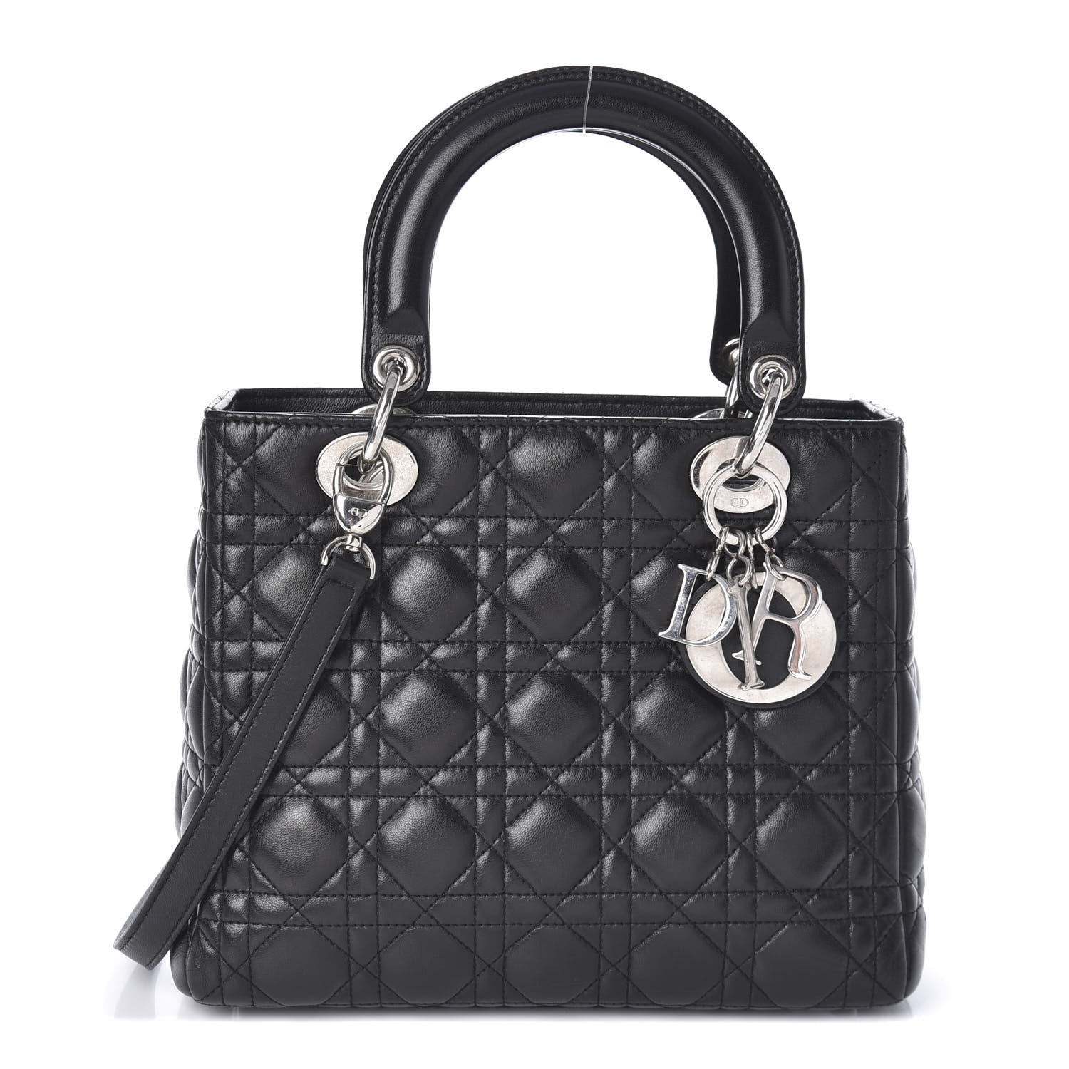 Christian Dior Lambskin Cannage Medium Lady Dior Black 1 of 8