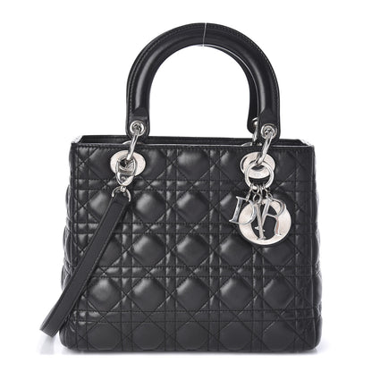 Christian Dior Lambskin Cannage Medium Lady Dior Black 1 of 8