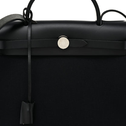 Hermes Military Toile Vache Hunter Herbag Zip PM 31 Black 9 of 11