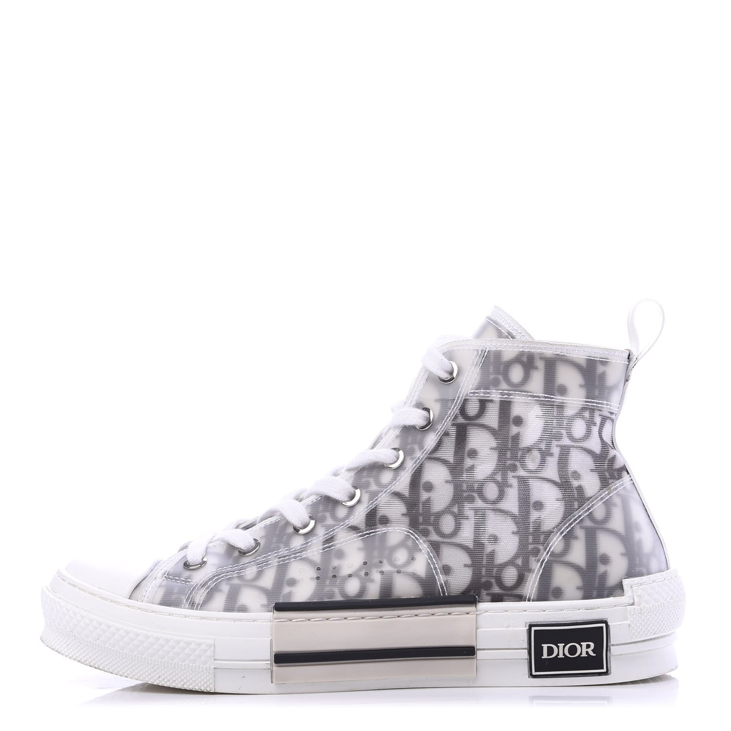 Christian Dior Technical Canvas Oblique Mens B23 High Top Sneakers 39 White Black 1 of 8