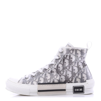 Christian Dior Technical Canvas Oblique Mens B23 High Top Sneakers 39 White Black 1 of 8