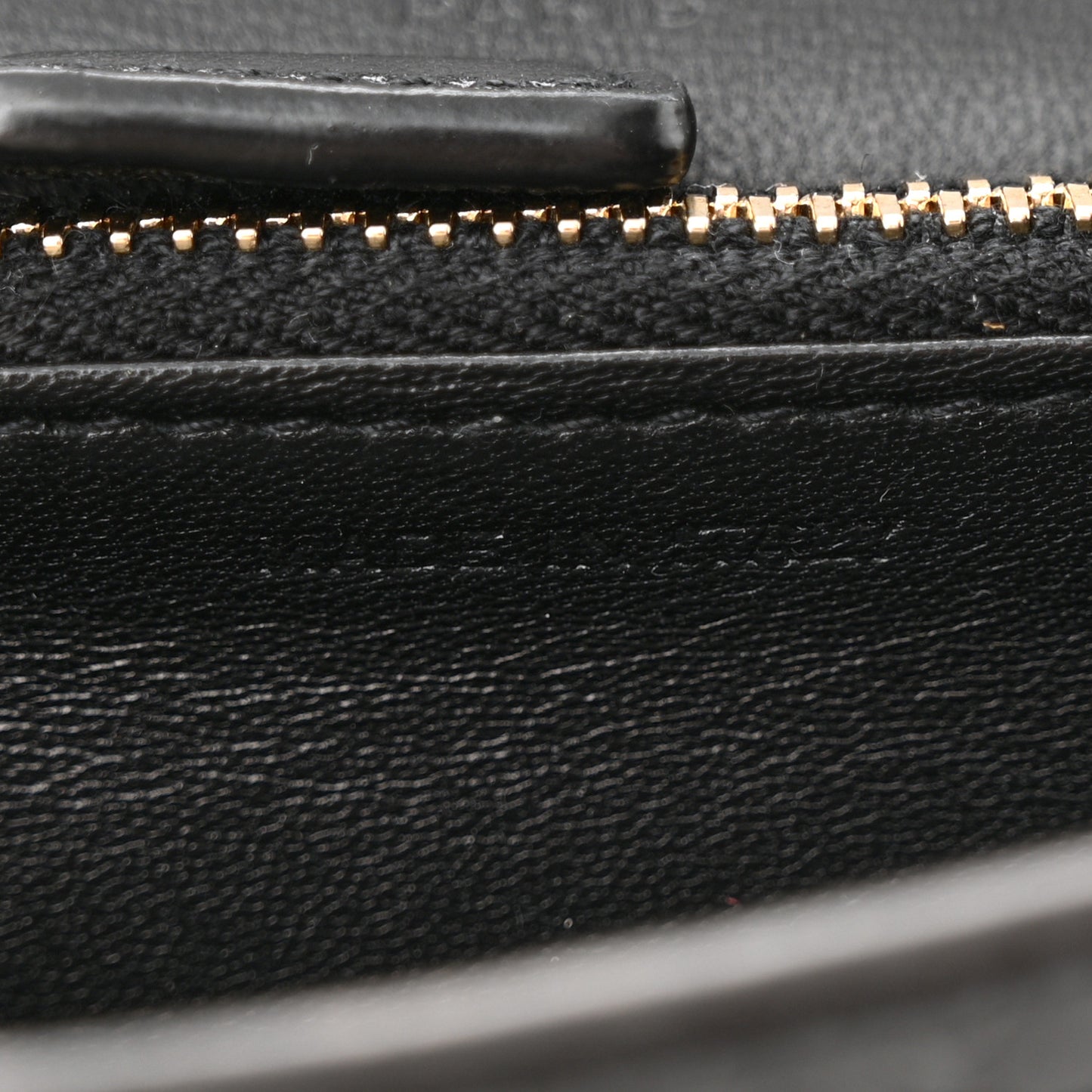 Calfskin Crocodile Embossed Monogram Chain Card Case Black