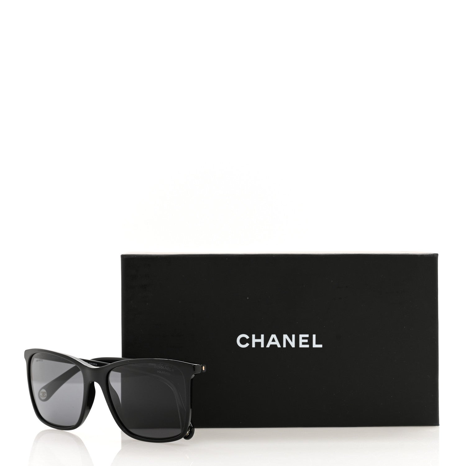 Chanel Acetate Polarized Square Sunglasses 5447 Black 7 of 7