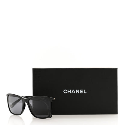 Chanel Acetate Polarized Square Sunglasses 5447 Black 7 of 7
