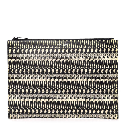 Saint Laurent Grain de Poudre Skeleton Print Zipped Tablet Holder Black 1 of 12