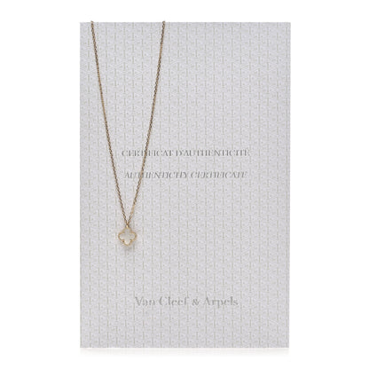 Van Cleef & Arpels 18K Yellow Gold Mother of Pearl Sweet Alhambra Pendant Necklace 6 of 6