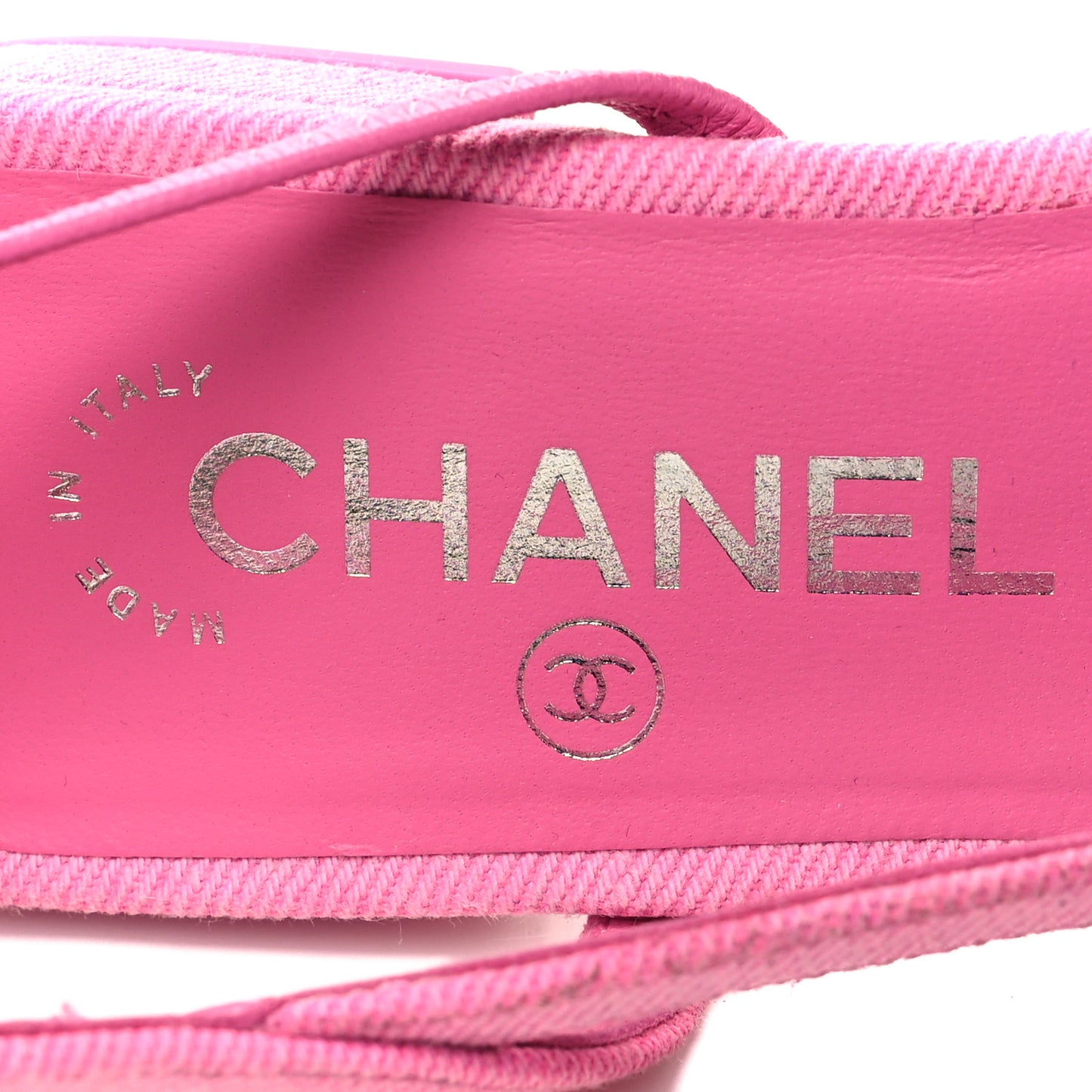 Denim Cap Toe CC Slingback Flat 36.5 Neon Pink
