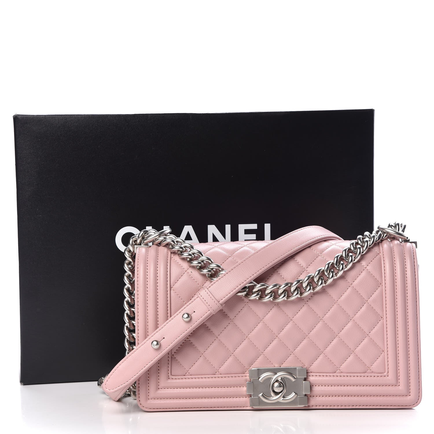 Chanel Calfskin Quilted Medium Boy Flap Light Pink 10 of 10