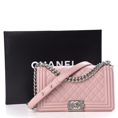 Chanel Calfskin Quilted Medium Boy Flap Light Pink 10 of 10