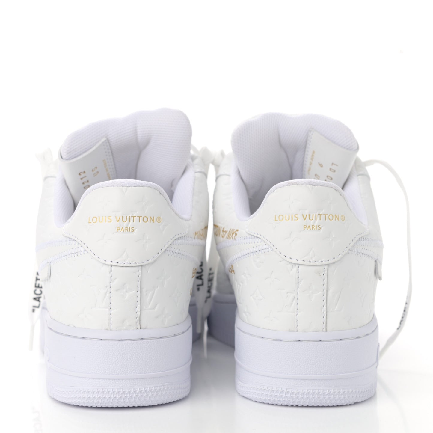 X NIKE AIR FORCE 1 Calfskin Monogram Mens Low Top Sneakers 9 White