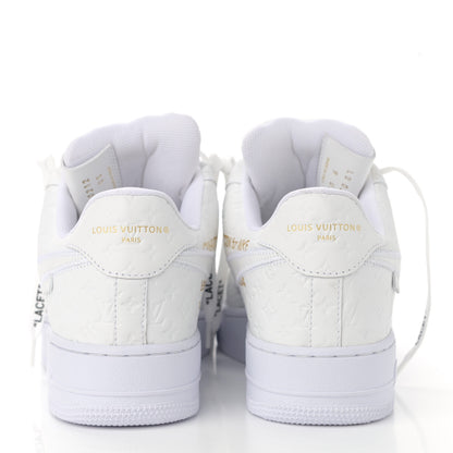 Louis Vuitton X NIKE AIR FORCE 1 Calfskin Monogram Mens Low Top Sneakers 9 White 6 of 17