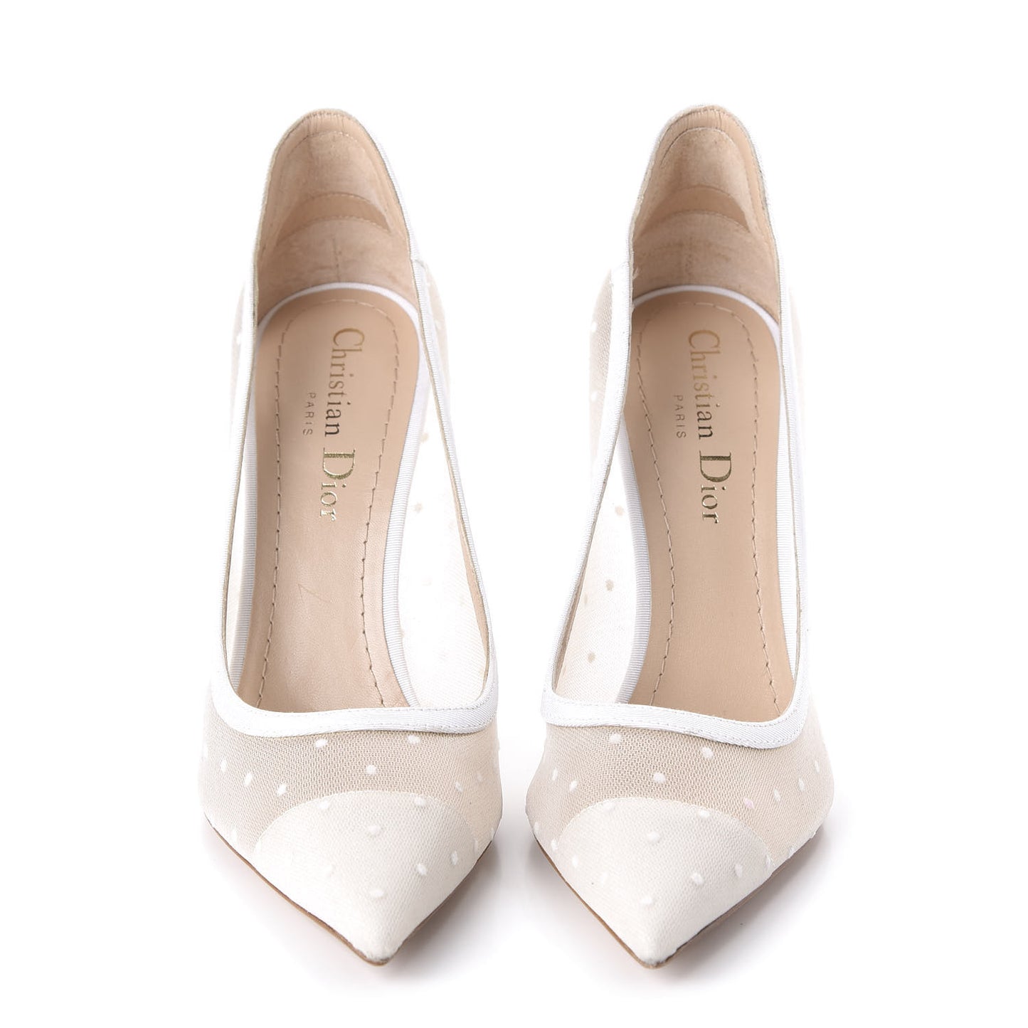 Mesh Plumetis Tulle D-Moi Pumps 36 White