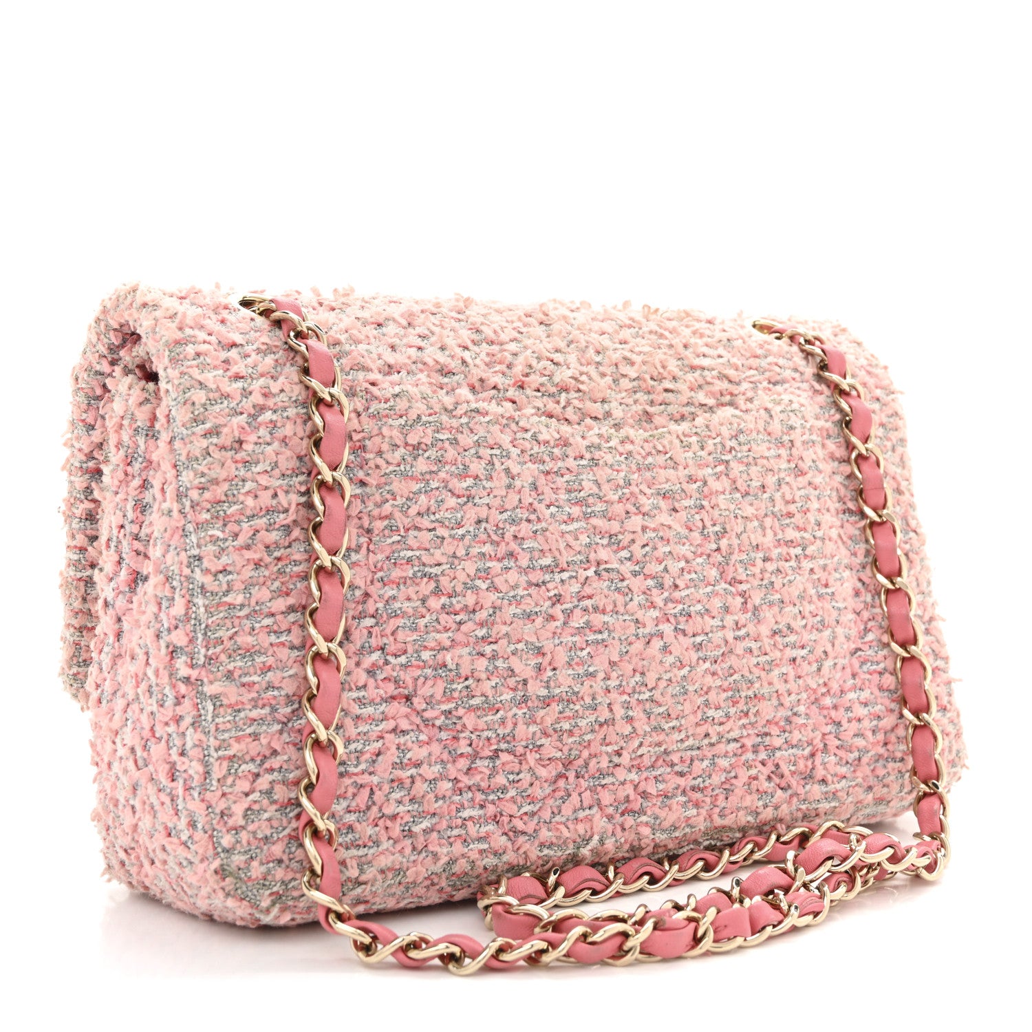 Chanel Tweed Medium Double Flap Pink 5 of 23