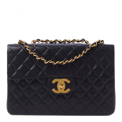 Chanel Lambskin Quilted XL Jumbo Single Flap Black 1 of 10