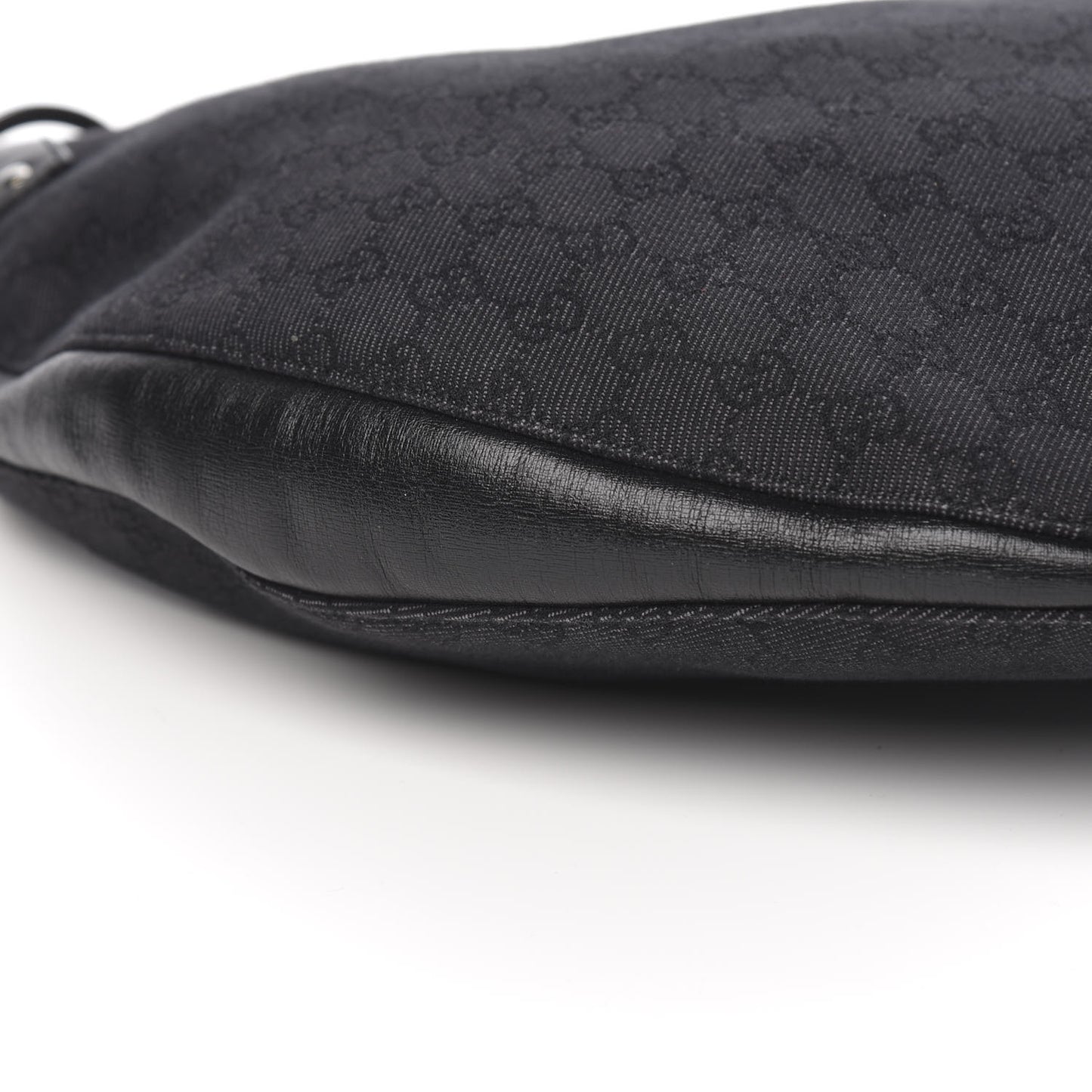 Denim Monogram Half Moon Hobo Black