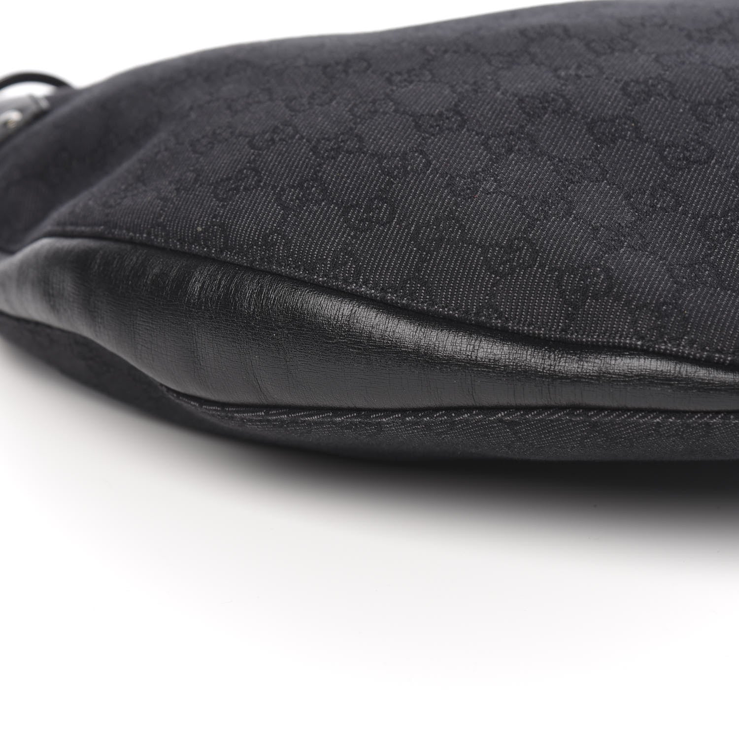 Gucci Denim Monogram Half Moon Hobo Black 7 of 9