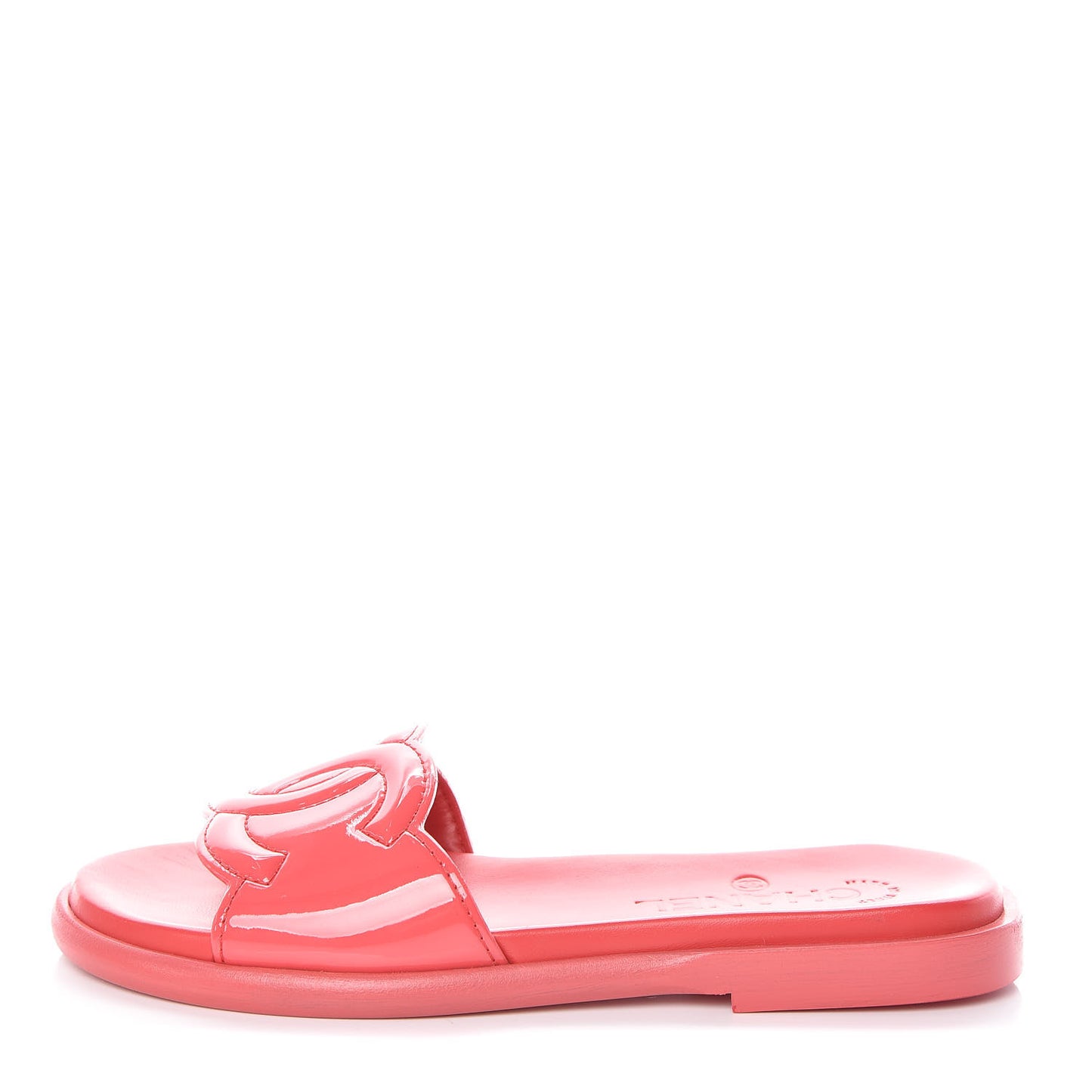 Patent Calfskin CC Slip On Mules 35 Pink