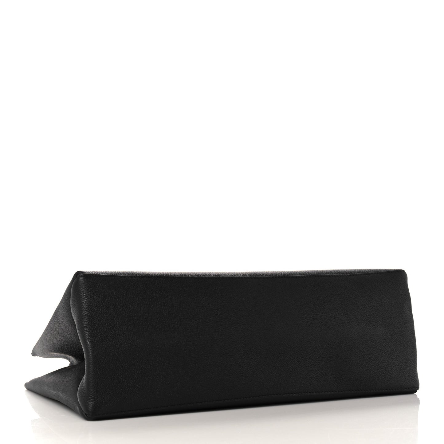 Grained Calfskin Lockme Shopper Black