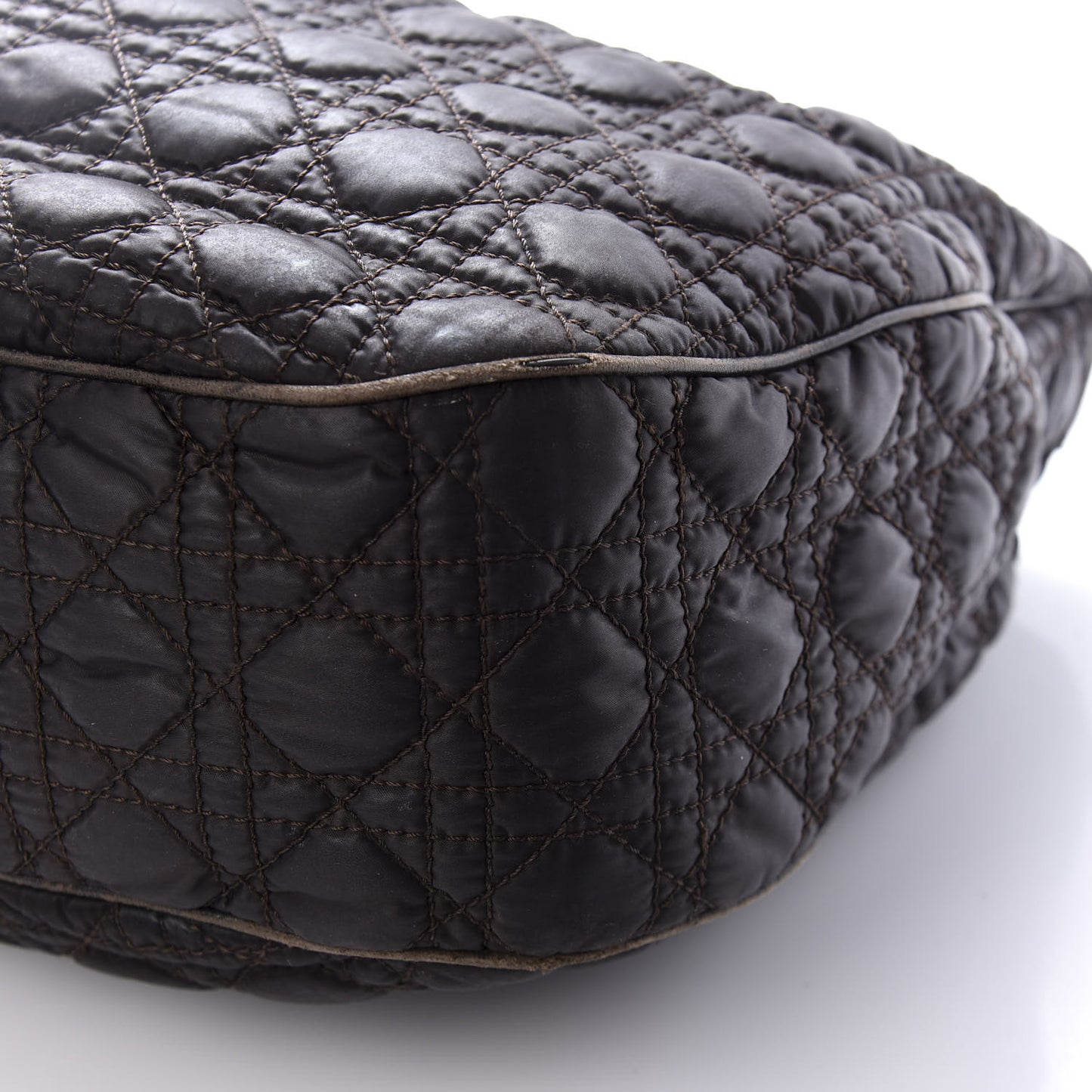 Nylon Cannage Shopper Tote Black