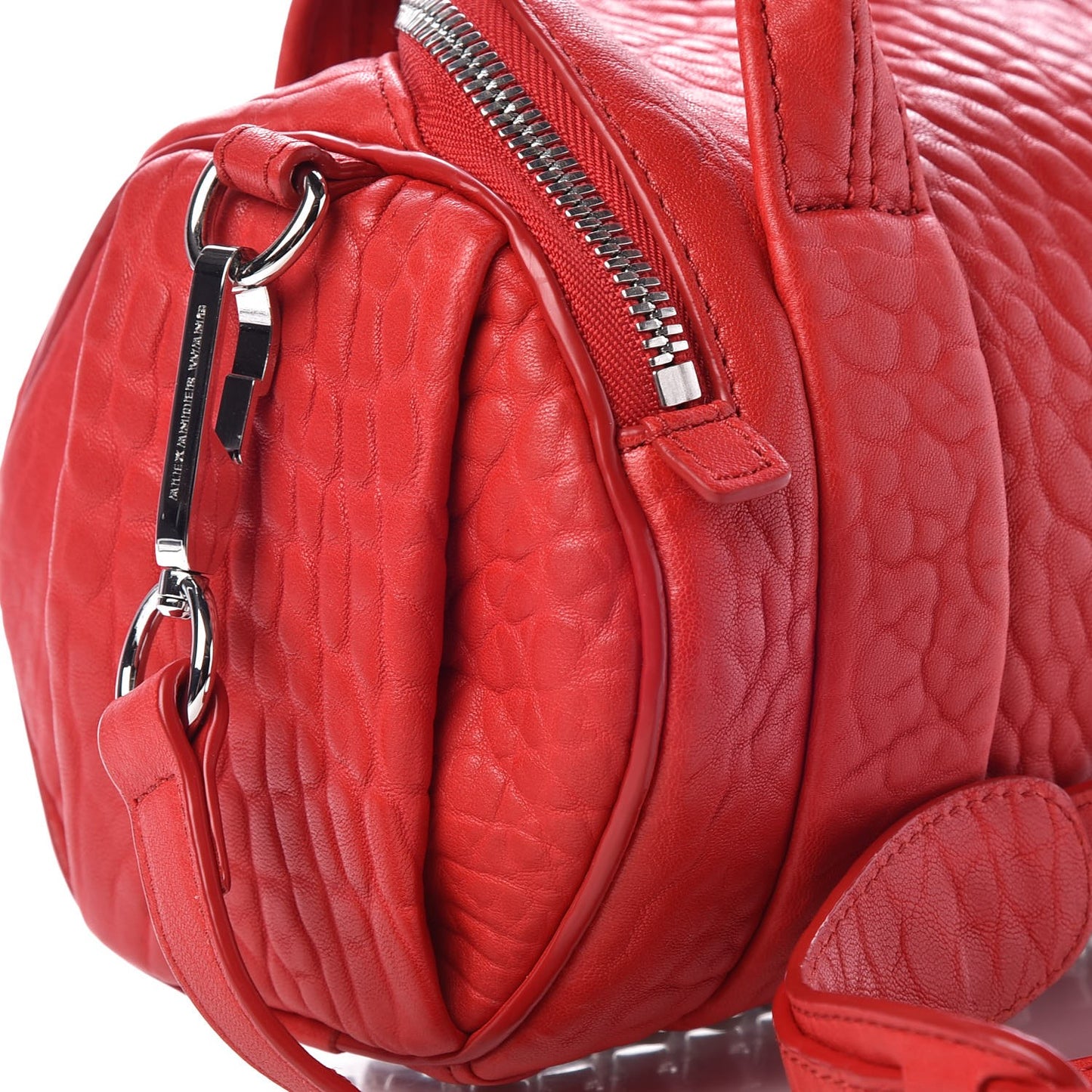 Pebbled Lambskin Mini Rockie Red Rhodium Hardware