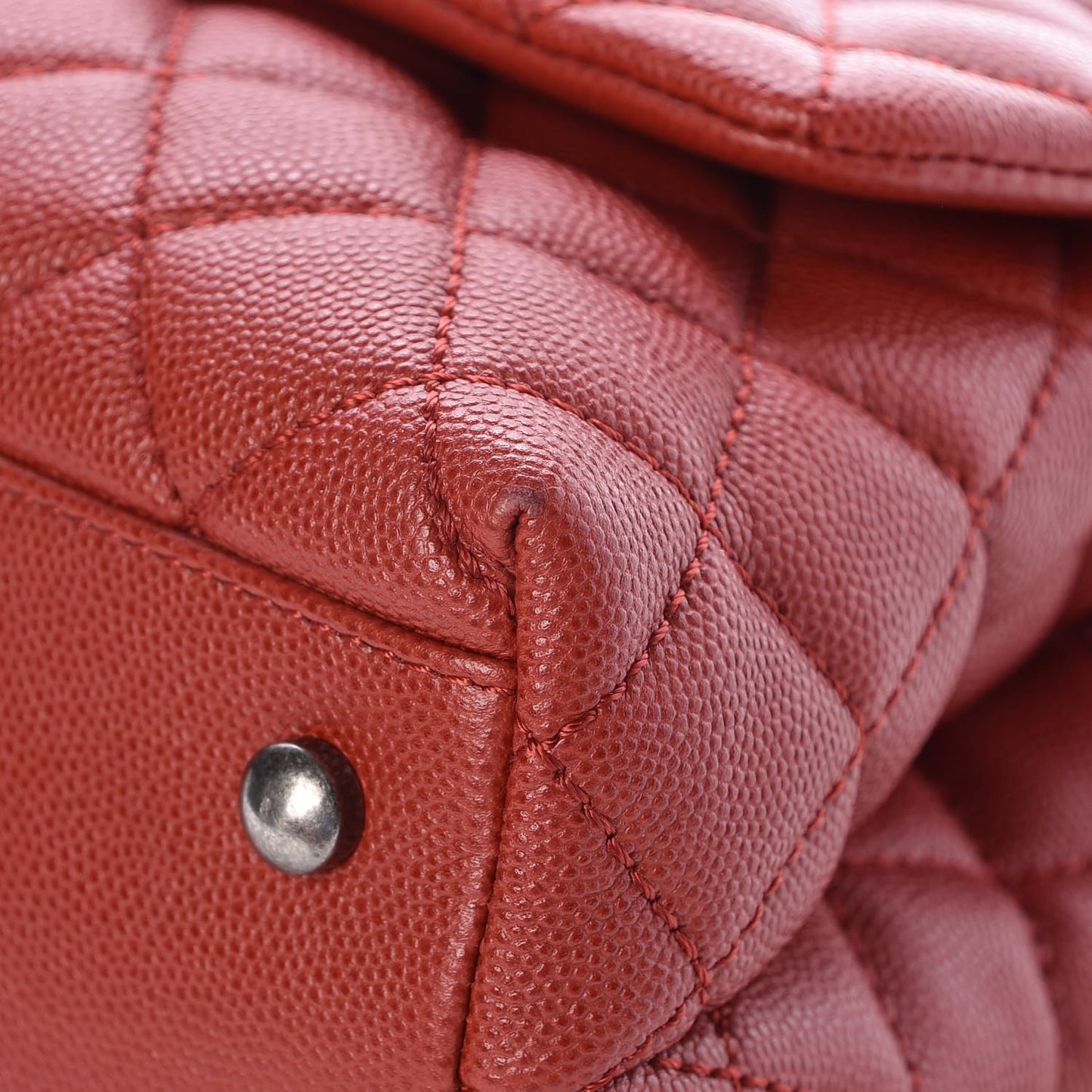 Caviar Quilted Mini Coco Handle Flap Dark Red