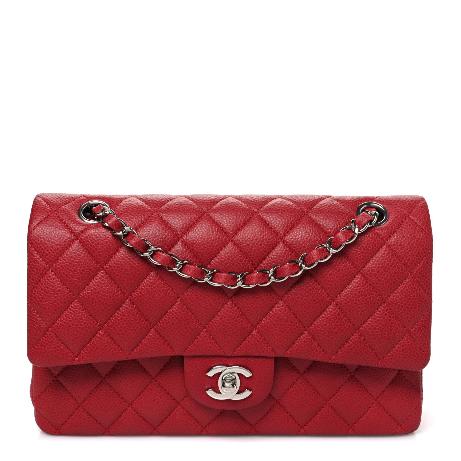 Chanel Caviar Quilted Medium Double Flap Dark Red 1 of 11