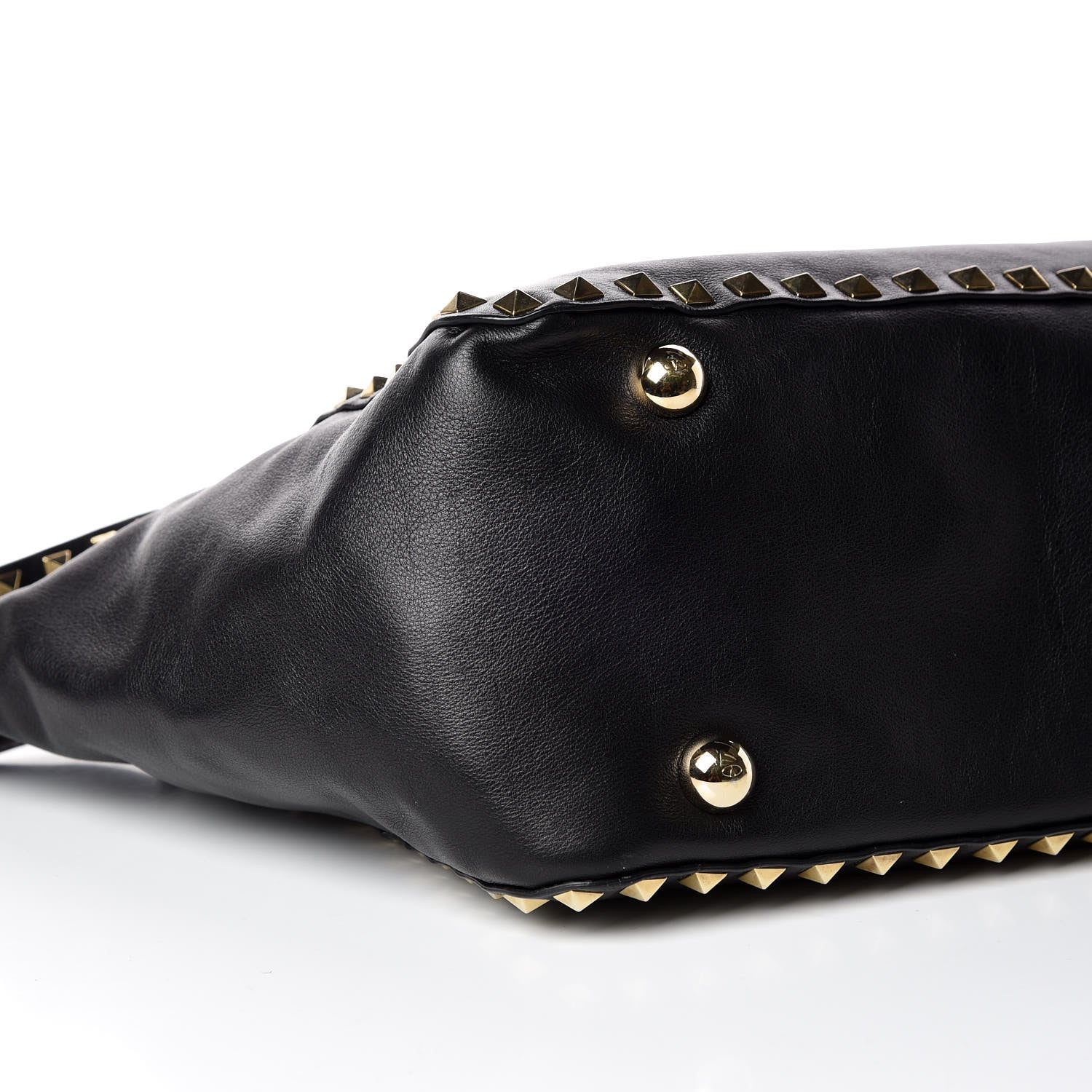 Valentino Garavani Vitello Rockstud Single Handle Flap Tote Black 6 of 14