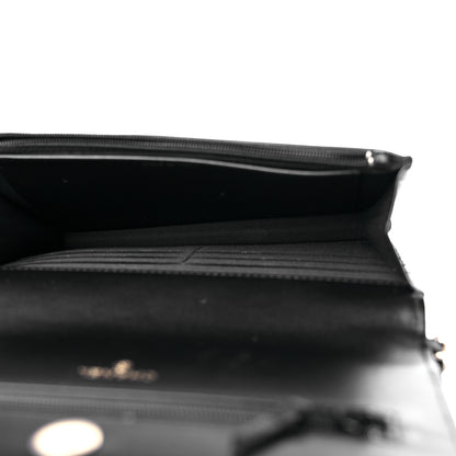 Chanel Lambskin Quilted Pearl Wallet On Chain WOC Black 4 of 14