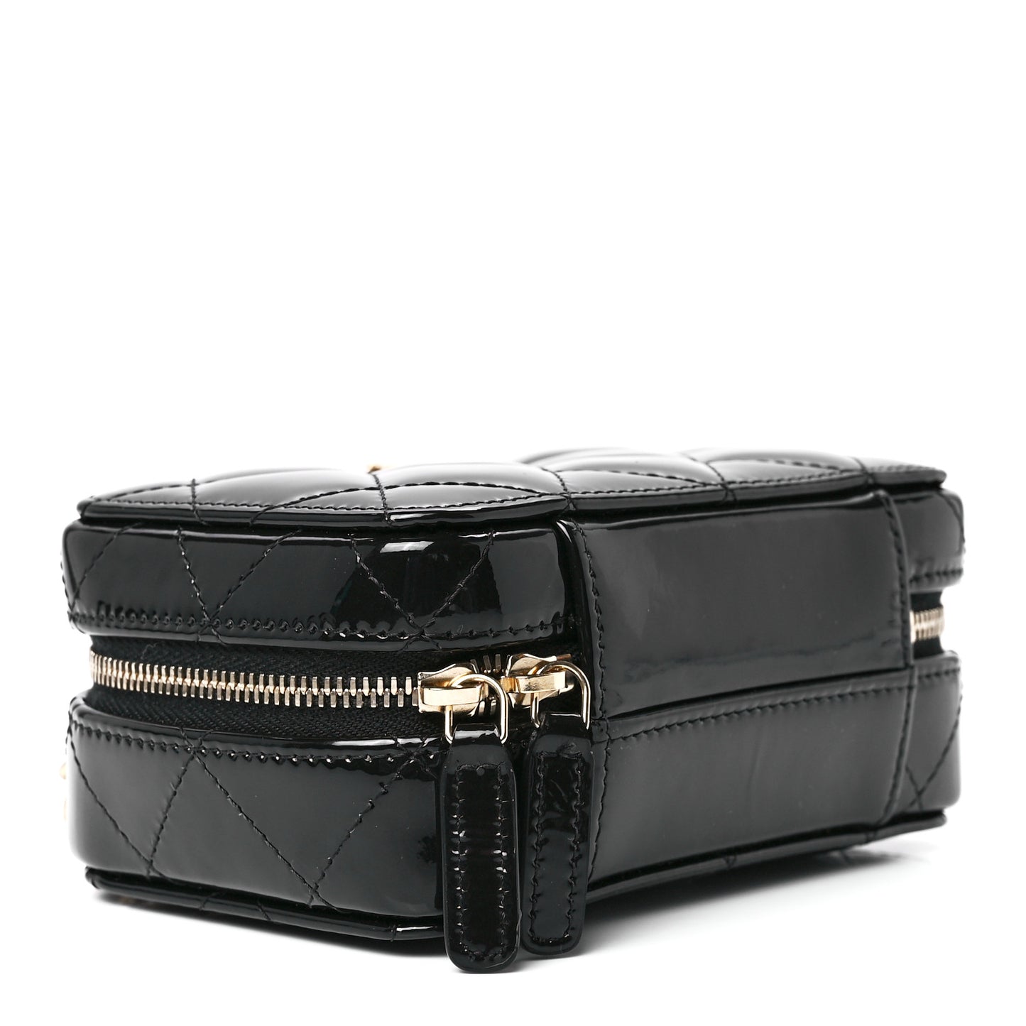 Patent Quilted Mini Pick Me Up Vanity Case Black
