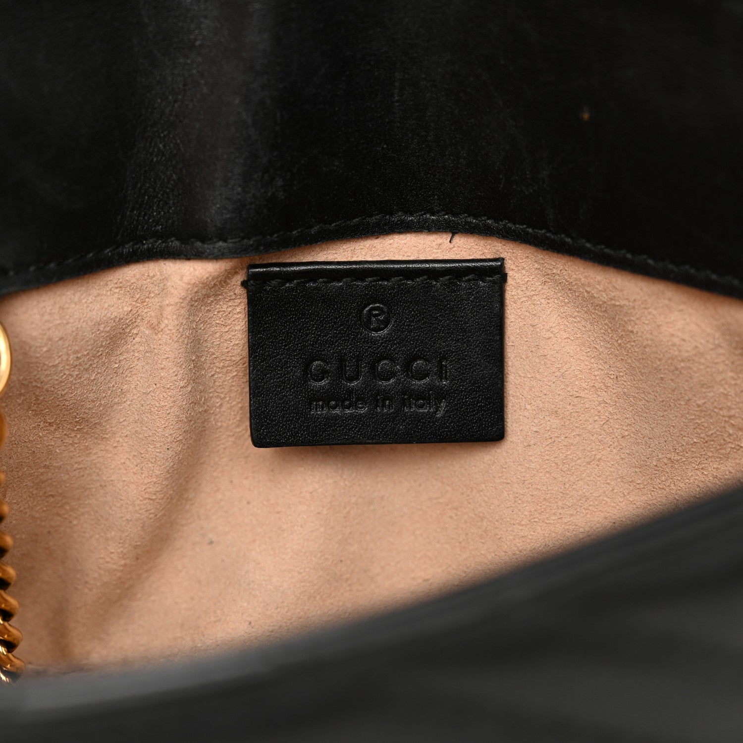 Gucci Calfskin Matelasse Super Mini GG Marmont Shoulder Bag Black 6 of 14