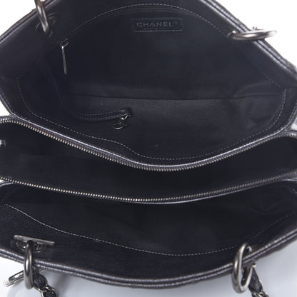 Chanel Iridescent Quilted Chic Caviar Shopping Tote Dark Silver 5 of 8
