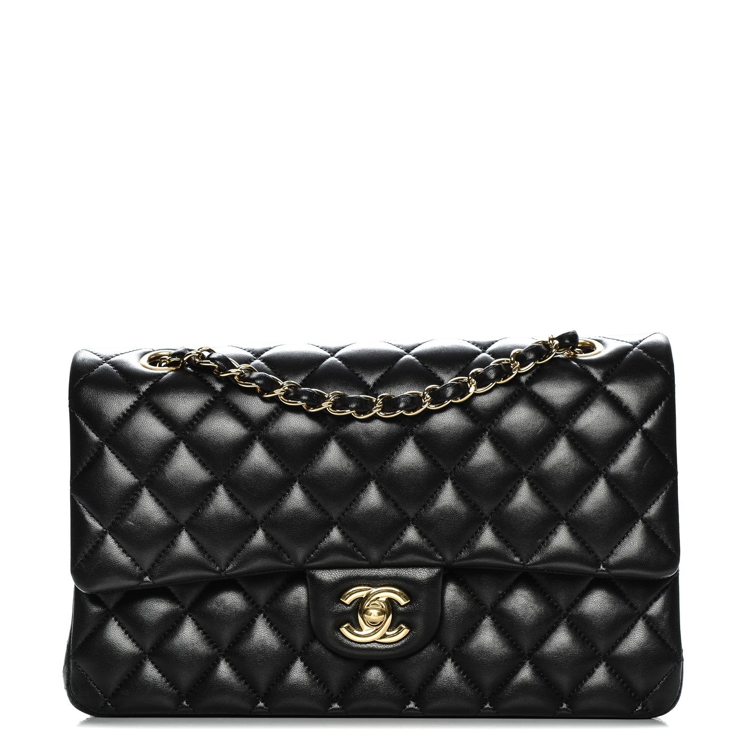 Chanel Lambskin Quilted Medium Double Flap Black 1 of 8